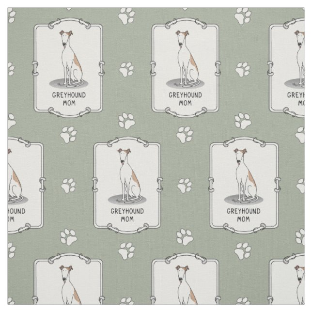Greyhound Mamma (fawn white) Cute Hund Funny Tyg (Provkarta)