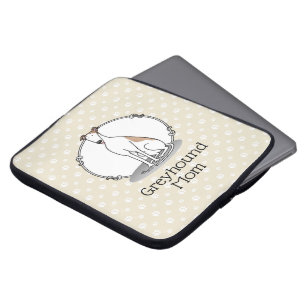 Greyhound Mamma (fawn white) Cute Hund Mamma Laptop Fodral