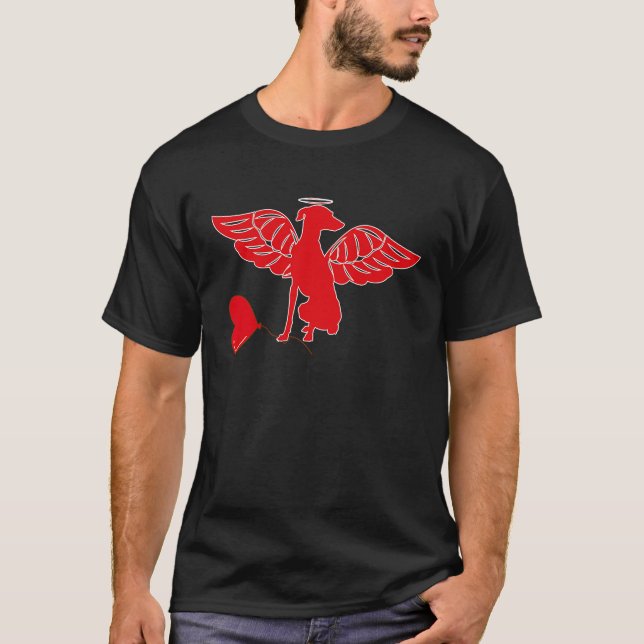Greyhound med hjärtballon Valentines day Kärlek B T Shirt (Framsida)