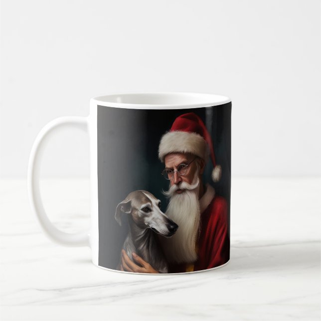 Greyhound med Jultomten julafton Kaffemugg (Vänster)