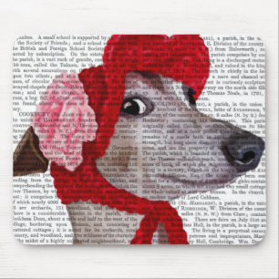 Greyhound med Red Wooly Hat 2 Musmatta