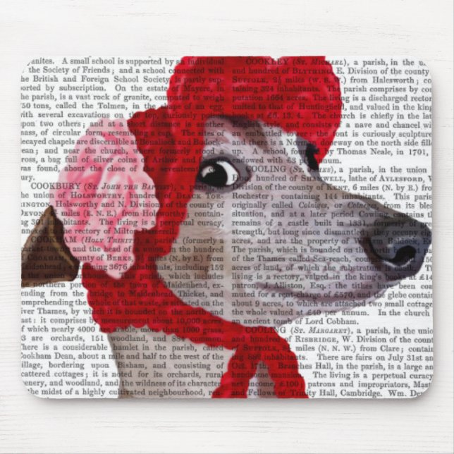 Greyhound med Red Wooly Hat 2 Musmatta (Framsidan)