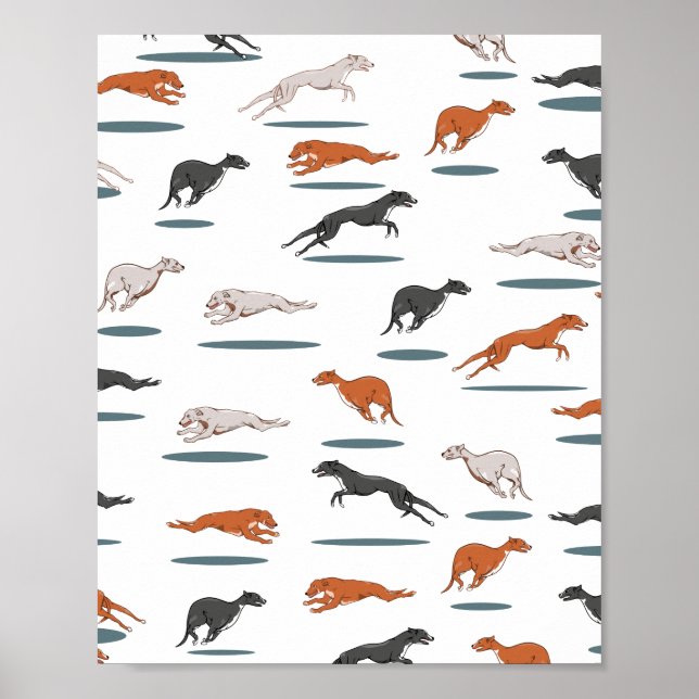 Greyhound Mönster Poster (Framsidan)