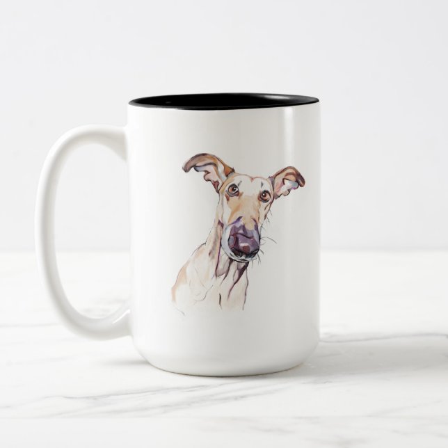 Greyhound Mugg –  Kaffemugg för hundmamma (Vänster)