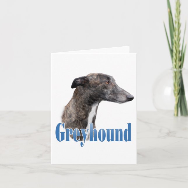 Greyhound Namn Notecard Kort (Framsida)