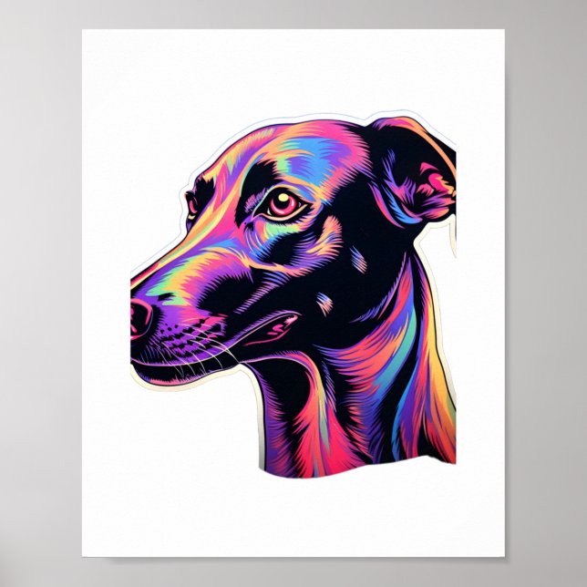 Greyhound Neon Design Poster (Framsidan)