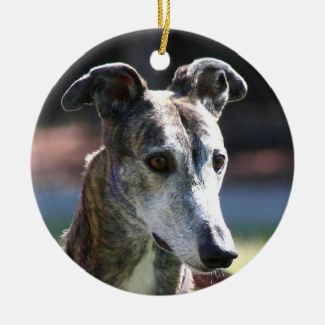 Greyhound-ornament Julgransprydnad Keramik (Framsidan)