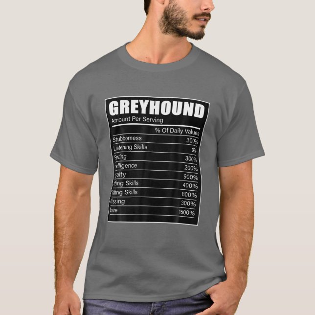 Greyhound Owner Puppy Hund älskare Greyhound Facts T Shirt (Framsida)