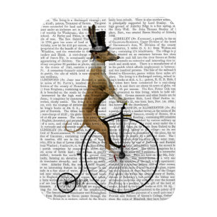Greyhound på Black Penny Farthing Bike Magnet