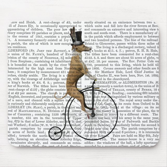 Greyhound på Black Penny Farthing Bike Musmatta (Framsidan)