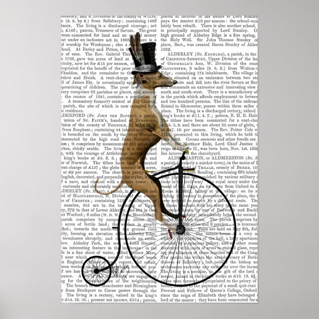 Greyhound på Black Penny Farthing Bike Poster (Framsidan)
