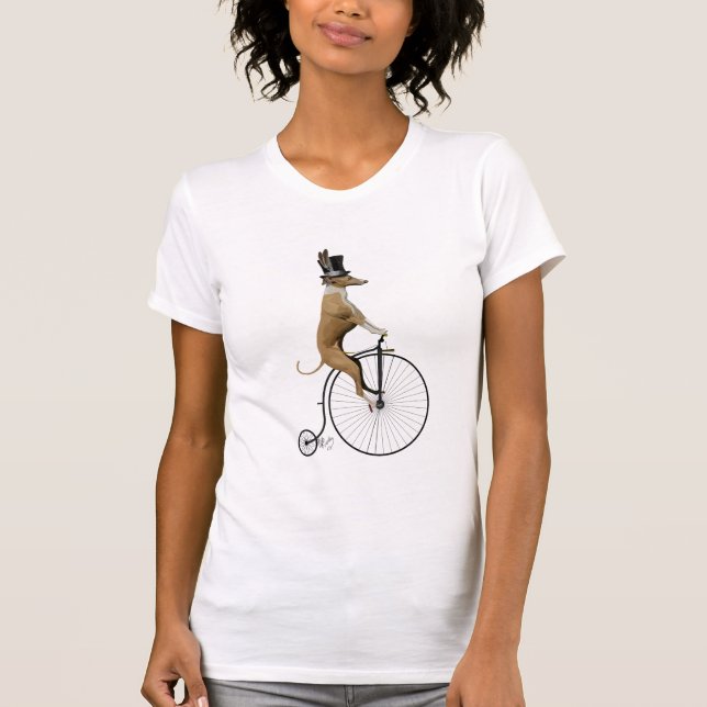 Greyhound på Black Penny Farthing Bike T Shirt (Framsida)