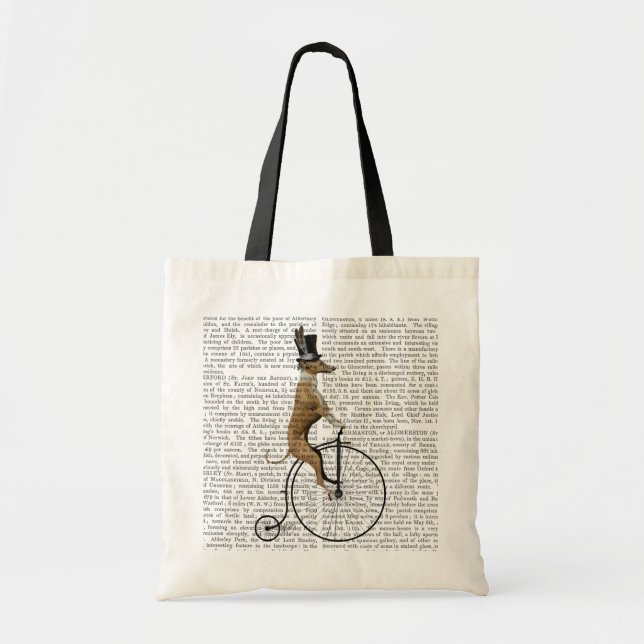 Greyhound på Black Penny Farthing Bike Tygkasse (Framsidan)