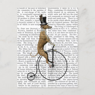 Greyhound på Black Penny Farthing Bike Vykort