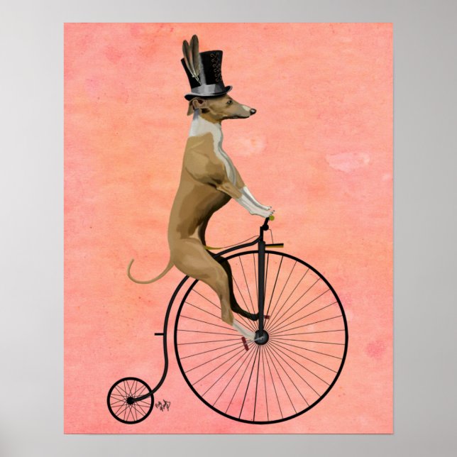 Greyhound på Black Penny Farthing Poster (Framsidan)
