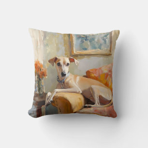 Greyhound på en soffa kudde