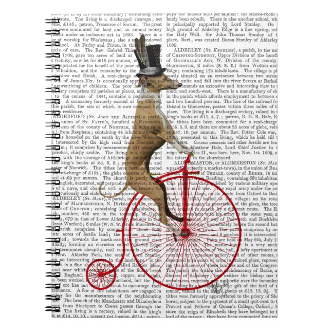 Greyhound på Red Penny Farthing Bike Anteckningsbok (Framsidan)