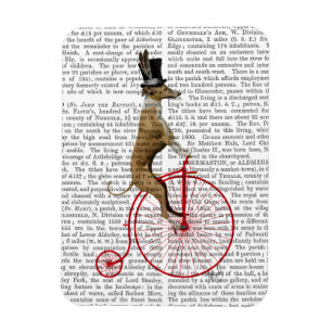 Greyhound på Red Penny Farthing Bike Magnet