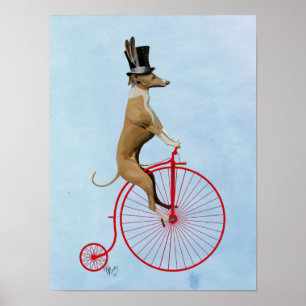 Greyhound på Red Penny Farthing Bike Poster