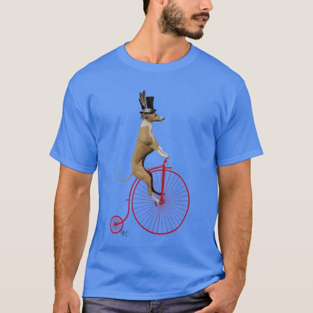 Greyhound på Red Penny Farthing T Shirt (Framsida)