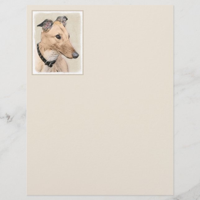 Greyhound Painting - Cute Original Hund Art (Framsida)