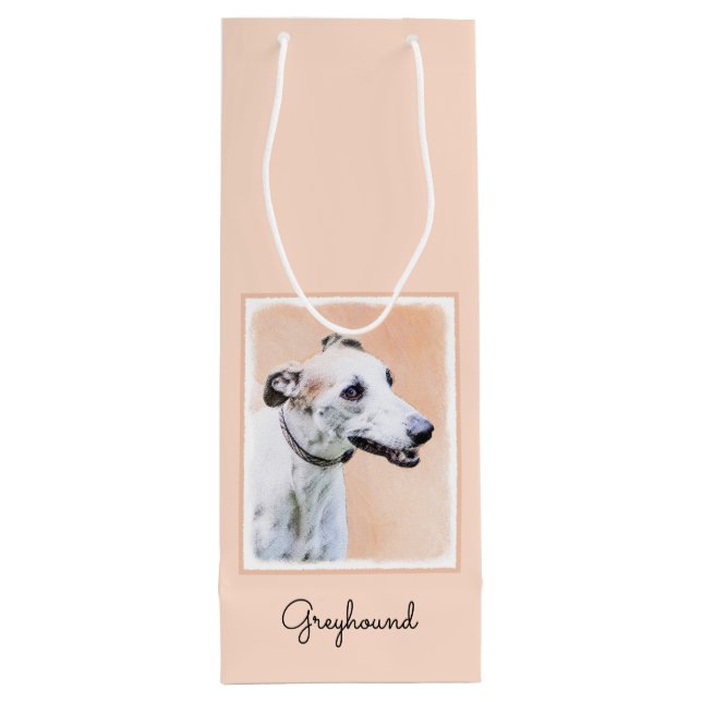 Greyhound Painting - Cute Original Hund Art (Baksidan)