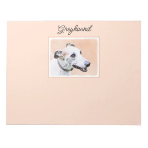 Greyhound Painting - Cute Original Hund Art Anteckningsblock