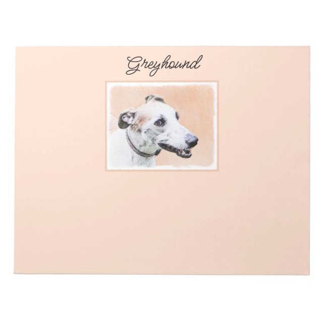 Greyhound Painting - Cute Original Hund Art Anteckningsblock (Framsida)