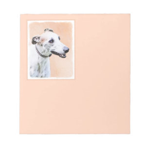 Greyhound Painting - Cute Original Hund Art Anteckningsblock