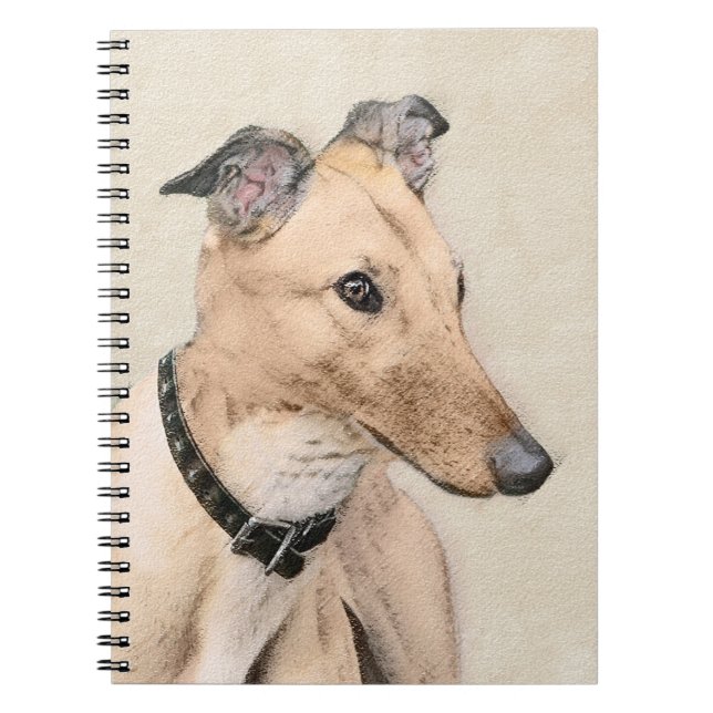 Greyhound Painting - Cute Original Hund Art Anteckningsbok (Framsidan)