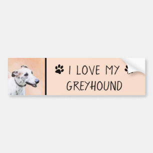 Greyhound Painting - Cute Original Hund Art Bildekal