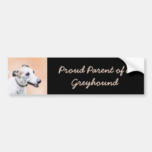 Greyhound Painting - Cute Original Hund Art Bildekal