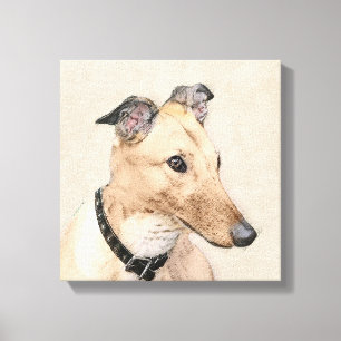 Greyhound Painting - Cute Original Hund Art Canvastryck
