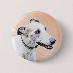 Greyhound Painting - Cute Original Hund Art Knapp