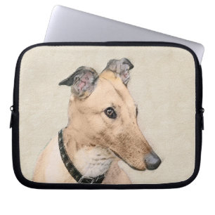 Greyhound Painting - Cute Original Hund Art Laptop Fodral