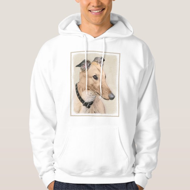 Greyhound Painting - Cute Original Hund Art Munkjacka (Framsida)