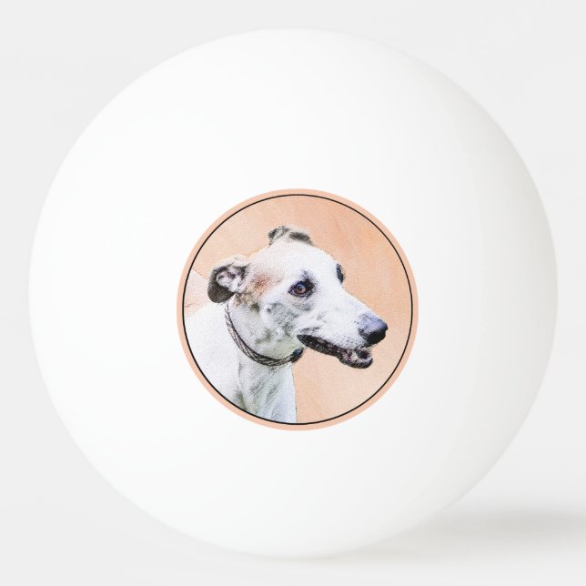 Greyhound Painting - Cute Original Hund Art Pingisboll (Framsidan)