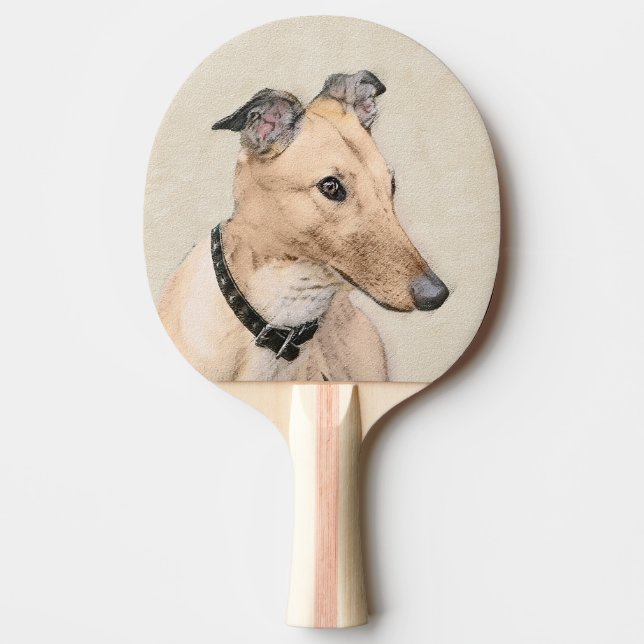 Greyhound Painting - Cute Original Hund Art Pingisracket (Framsidan)