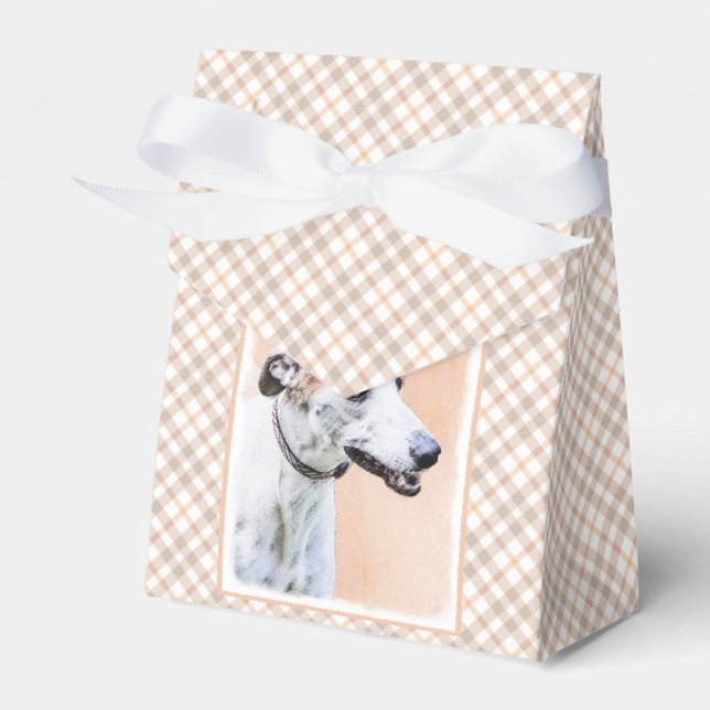 Greyhound Painting - Cute Original Hund Art Presentaskar (Framsidan Sidan)
