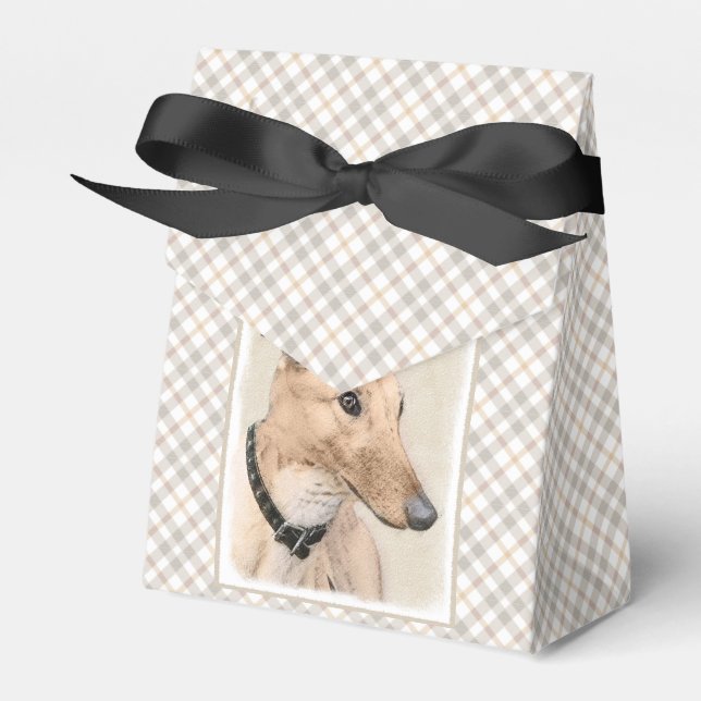Greyhound Painting - Cute Original Hund Art Presentaskar (Framsidan Sidan)