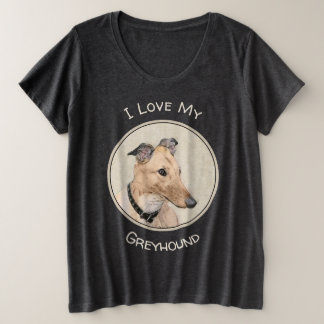Greyhound Painting - Cute Original Hund Art T Shirt