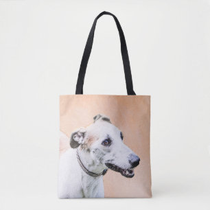 Greyhound Painting - Cute Original Hund Art Tygkasse