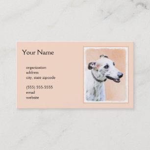 Greyhound Painting - Cute Original Hund Art Visitkort