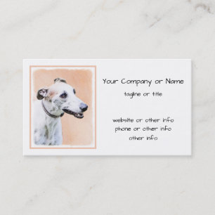 Greyhound Painting - Cute Original Hund Art Visitkort