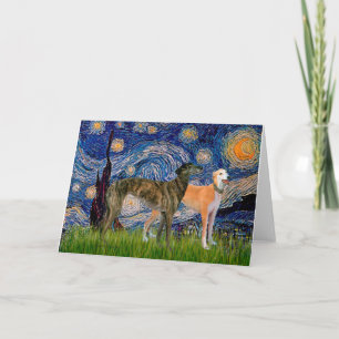 Greyhound Pair - Starry Natt Kort