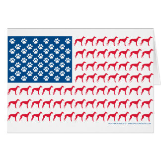 Greyhound Patriotic Flagga Hälsningskort