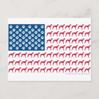 Greyhound Patriotic Flagga Vykort