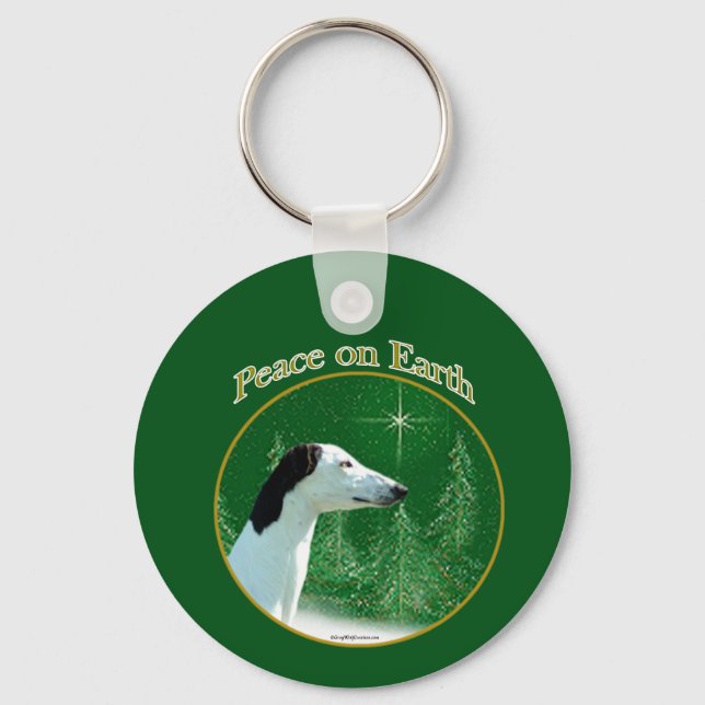 Greyhound Peace Keychain Nyckelring (Framsida)