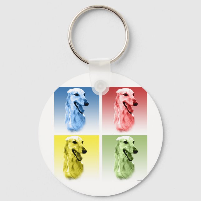 Greyhound Pop Art Nyckelring (Framsida)