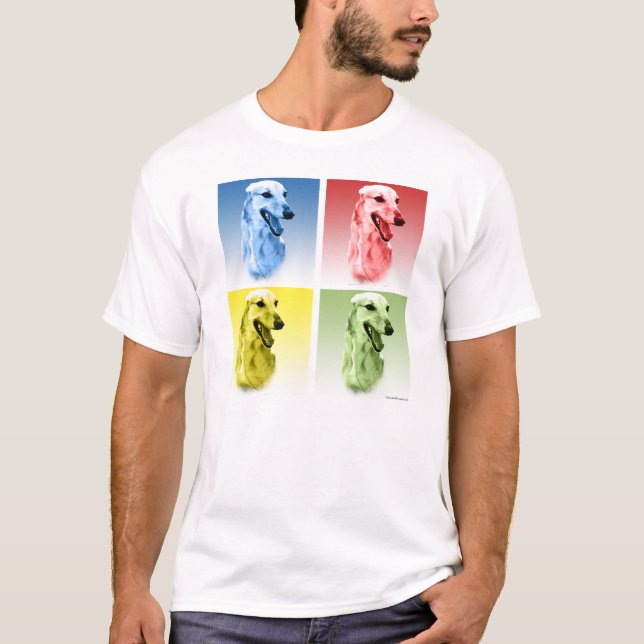 Greyhound Pop Art Tee Shirt (Framsida)